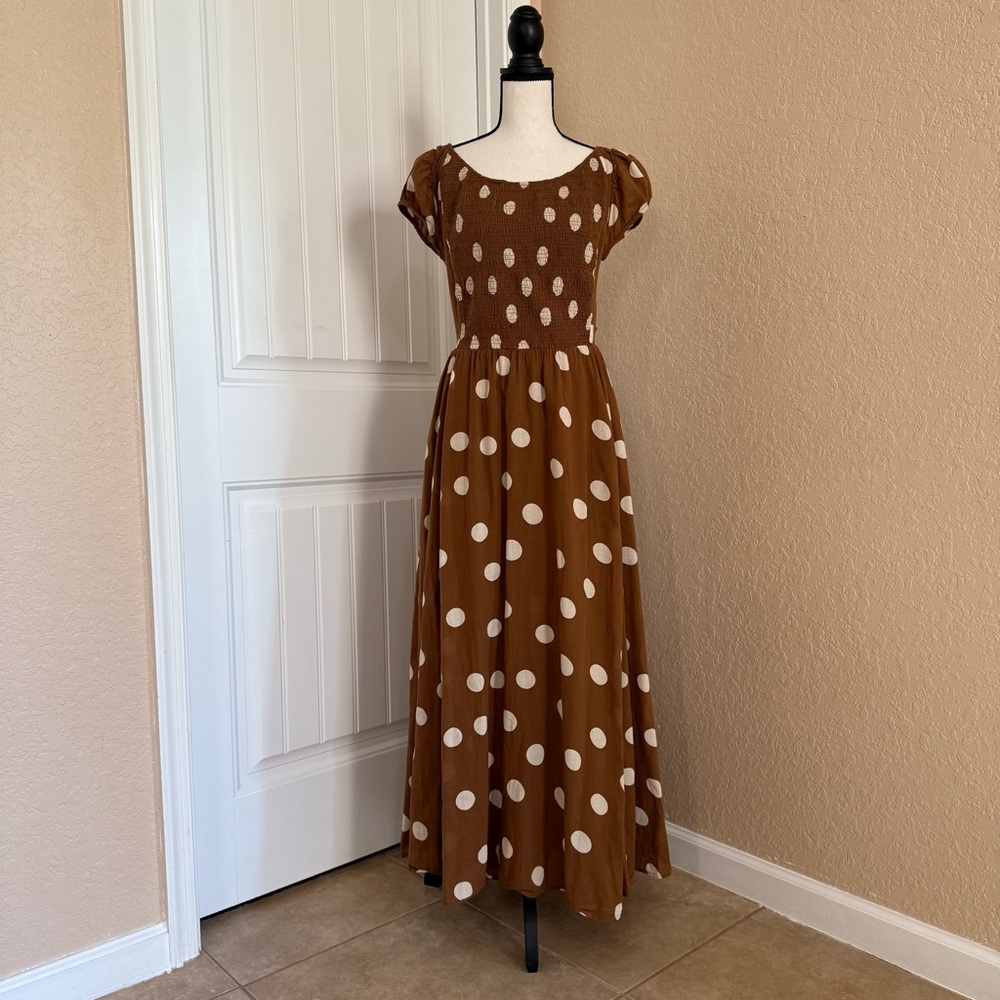Free People Ultraviolet Polka Dot Maxi Dress